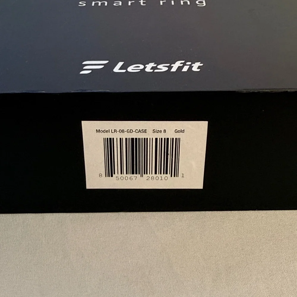 Letsfit YÖR Smart Ring Gold Size 8 Activity Tracker LR-08-GD-CASE New